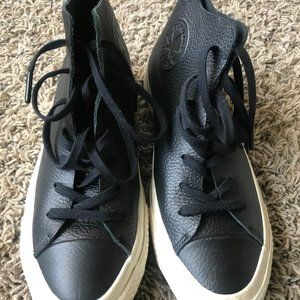 Converse Leather Black and White Sneakers